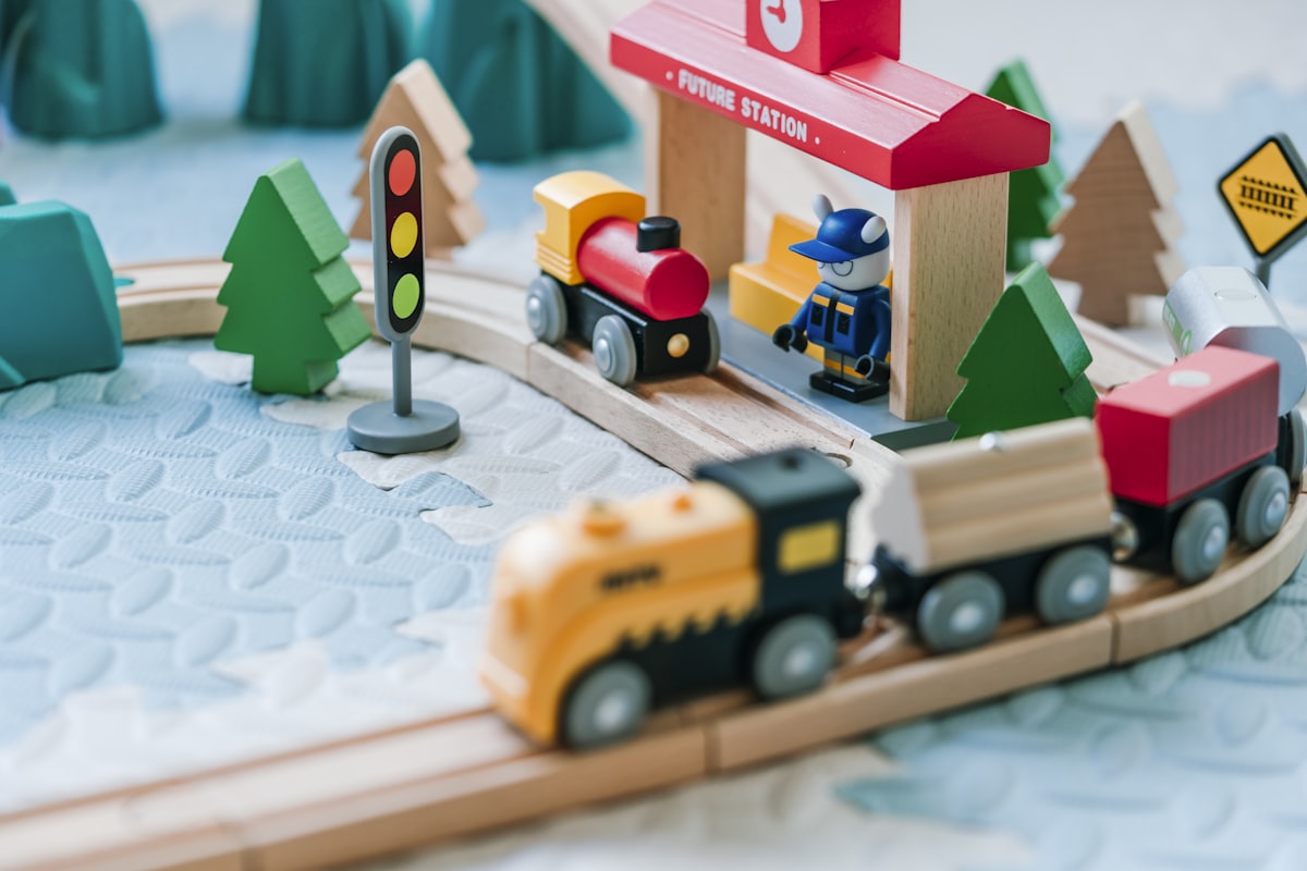 Childcare learning materials arranged for family activity